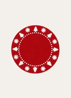 Clearance Bouchara 4 DESSOUS VERRES EN FEUTRINE ROUGE