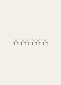 New Bouchara ANNEAUX À PINCES POUR RIDEAUX - BOÎTE DE 10 ARGENT