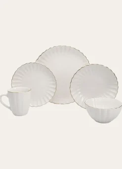 Sale Bouchara ASSIETTE À DESSERT CHARME BLANC / DORÉ