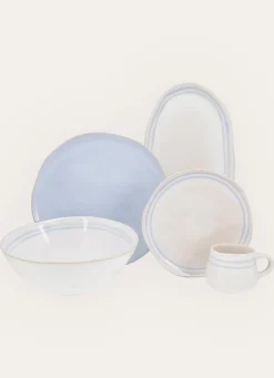 Discount Bouchara ASSIETTE À DESSERT EN GRÈS CIEL CRÈME / BLEU