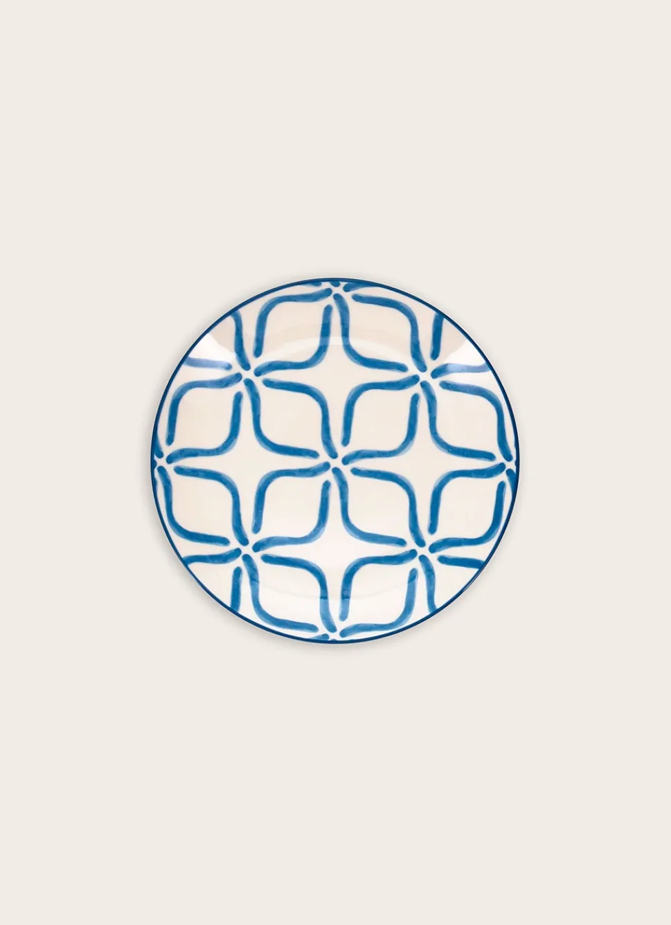 Outlet Bouchara ASSIETTE À DESSERT EN PORCELAINE MOTIF ARABESQUE BLEU