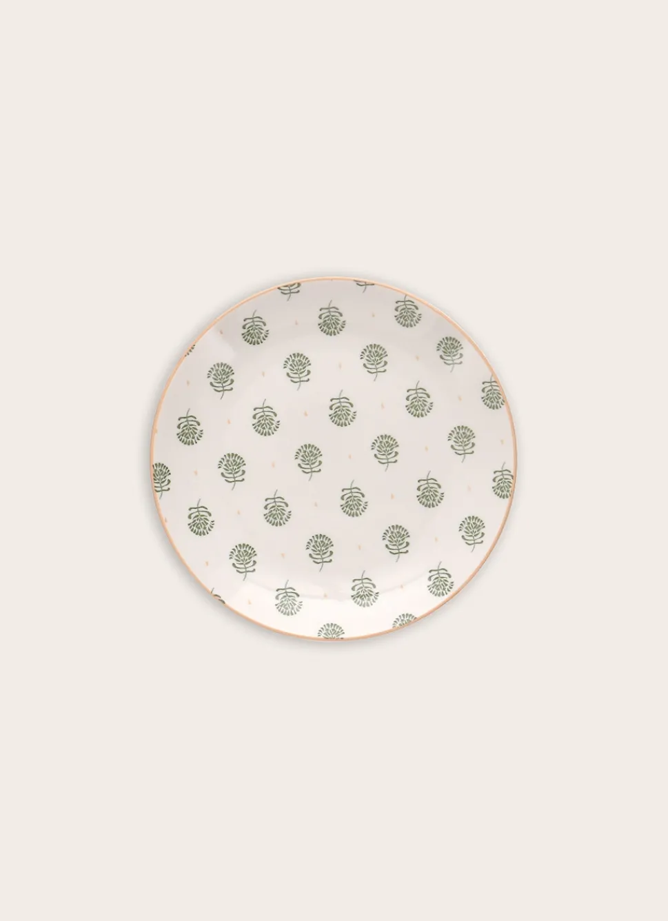 Discount Bouchara ASSIETTE À DESSERT EN PORCELAINE GALM BLANC / VERT