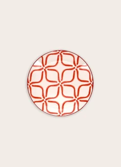 New Bouchara ASSIETTE À DESSERT EN PORCELAINE MOTIF ARABESQUE PAPRIKA