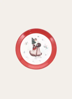 Clearance Bouchara ASSIETTE À DESSERT EN PORCELAINE NOËL D'ANTAN ROUGE