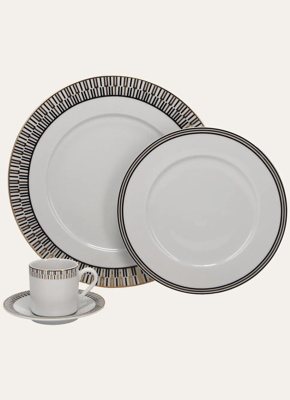 Hot Bouchara ASSIETTE À DESSERT EN PORCELAINE ART DÉCO NOIR/DORÉ