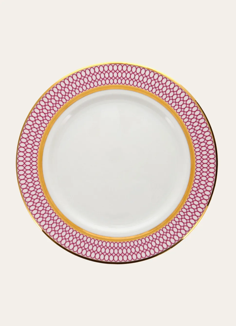 Hot Bouchara ASSIETTE À DESSERT EN PORCELAINE ESPRIT VÉNITIEN ROSE FUCHSIA