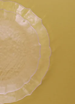 Outlet Bouchara ASSIETTE A DESSERT EN VERRE ÉCLATANTE TRANSPARENT