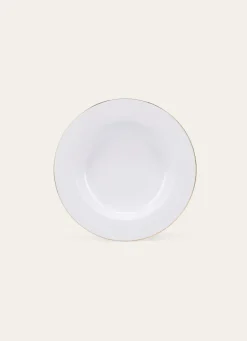 Bouchara ASSIETTE CREUSE EN PORCELAINE AVEC LISERÉ DORÉ BLANC