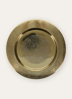 Sale Bouchara ASSIETTE DE PRÉSENTATION ORIENTALE EN MÉTAL DORE