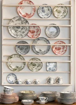 Clearance Bouchara ASSIETTE PLATE EN GRÈS ADELAÏDE ROUGE LIE DE VIN