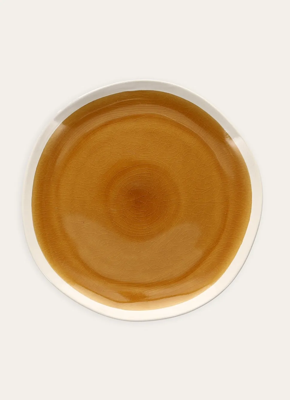 New Bouchara ASSIETTE PLATE EN GRÈS RÉACTIF JAUNE