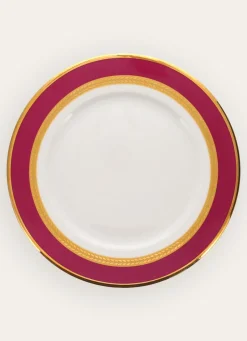 Clearance Bouchara ASSIETTE PLATE EN PORCELAINE ESPRIT VÉNITIEN ROSE FUCHSIA