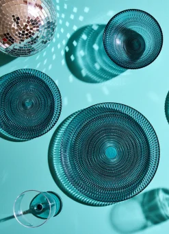 Sale Bouchara ASSIETTE PLATE EN VERRE BLEU NUAGE