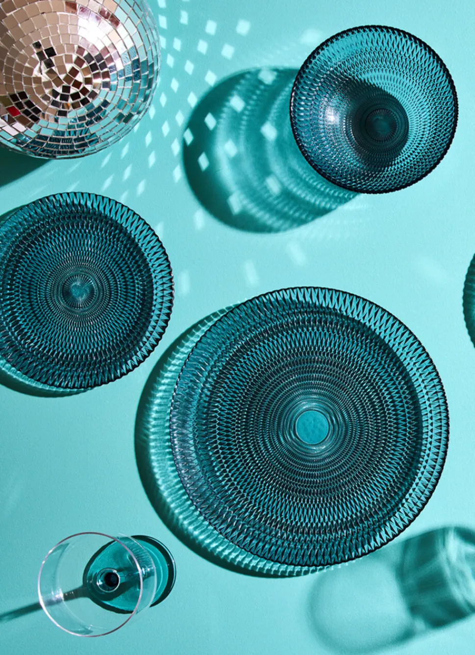 Sale Bouchara ASSIETTE PLATE EN VERRE BLEU NUAGE