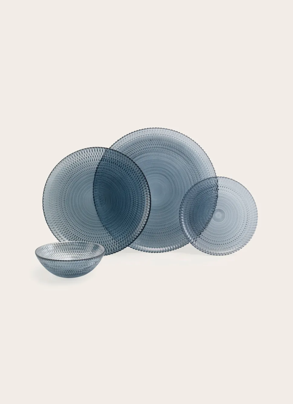 Sale Bouchara ASSIETTE PLATE EN VERRE BLEU NUAGE