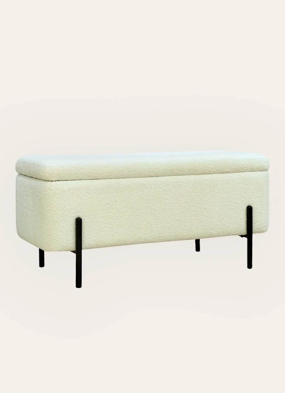 Discount Bouchara BANC COFFRE AVEC ESPACE DE RANGEMENT BLANC/PIEDS