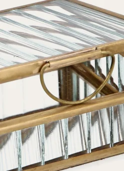 Bouchara BOITE À BIJOUX EN VERRE STRIÉ (PM) TRANSPARENT/ OR