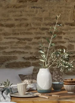 Clearance Bouchara BOL CÔTELÉ EN FAÏENCE BEIGE