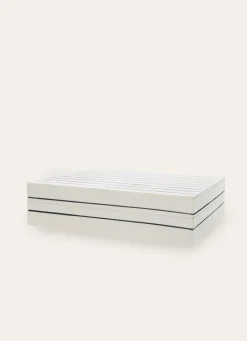 Discount Bouchara BOÎTE RECTANGULAIRE EN RÉSINE AVEC LIGNES NOIRES ECRU/NOIR