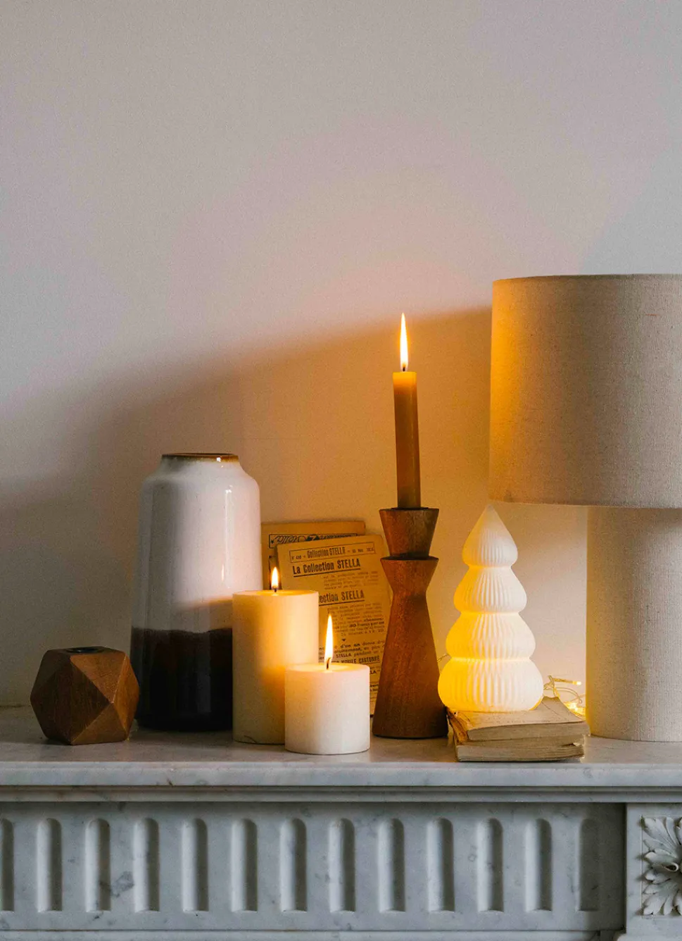 Clearance Bouchara BOUGEOIR EN BOIS DE MANGUIER POUR BOUGIE FLAMBEAU MARRON