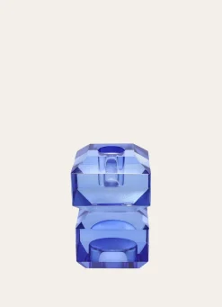 Discount Bouchara BOUGEOIR EN CRISTAL BLEU