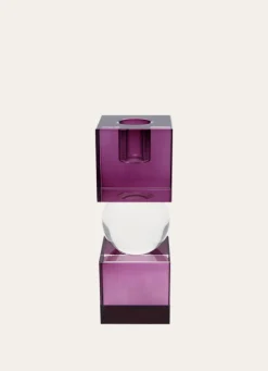 New Bouchara BOUGEOIR EN CRISTAL VIOLET/TRANSPARENT
