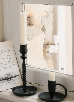 Online Bouchara BOUGEOIR EN MÉTAL TORSADÉ AVEC COUPELLE NOIR