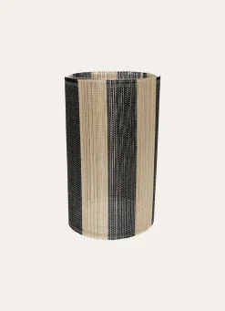 Discount Bouchara BOUGEOIR EN VERRE ET BAMBOU GRAND MODÈLE BOIS / NOIR