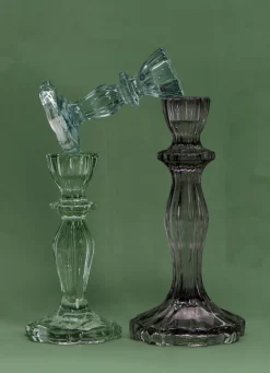 Bouchara BOUGEOIR EN VERRE TEINTÉ H11 CM BLEU