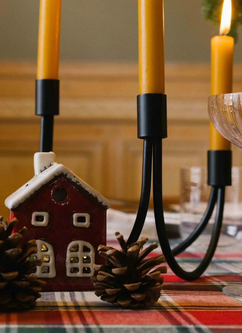 Hot Bouchara BOUGEOIR MODERNE EN MÉTAL À 3 BRANCHES NOIR