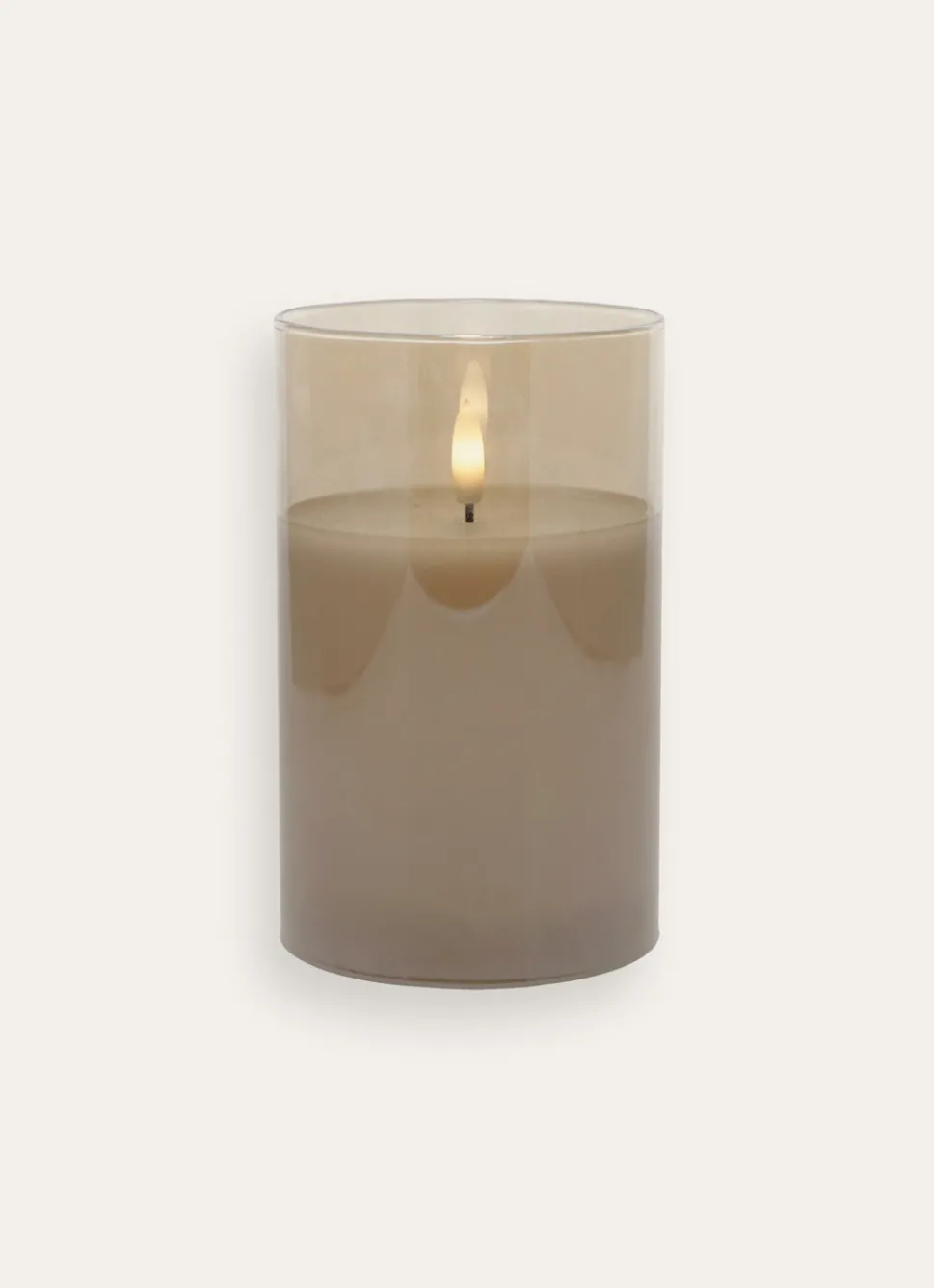 Online Bouchara BOUGIE LED AVEC PHOTOPHORE EN VERRE BEIGE TRANSPARENT