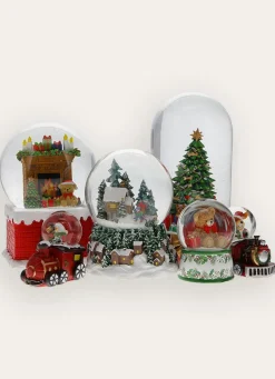 Sale Bouchara BOULE À NEIGE MUSICALE ET LUMINEUSE CHÂLET ENNEIGÉ VERT