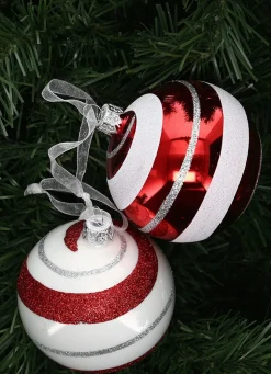 Bouchara BOULE À RAYURES ET PAILLETTES (MODÈLE ALÉATOIRE) RUBIS