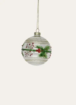 Clearance Bouchara BOULE EN VERRE AVEC BAIES ET BRANCHES EN STRASS TRANSPARENT