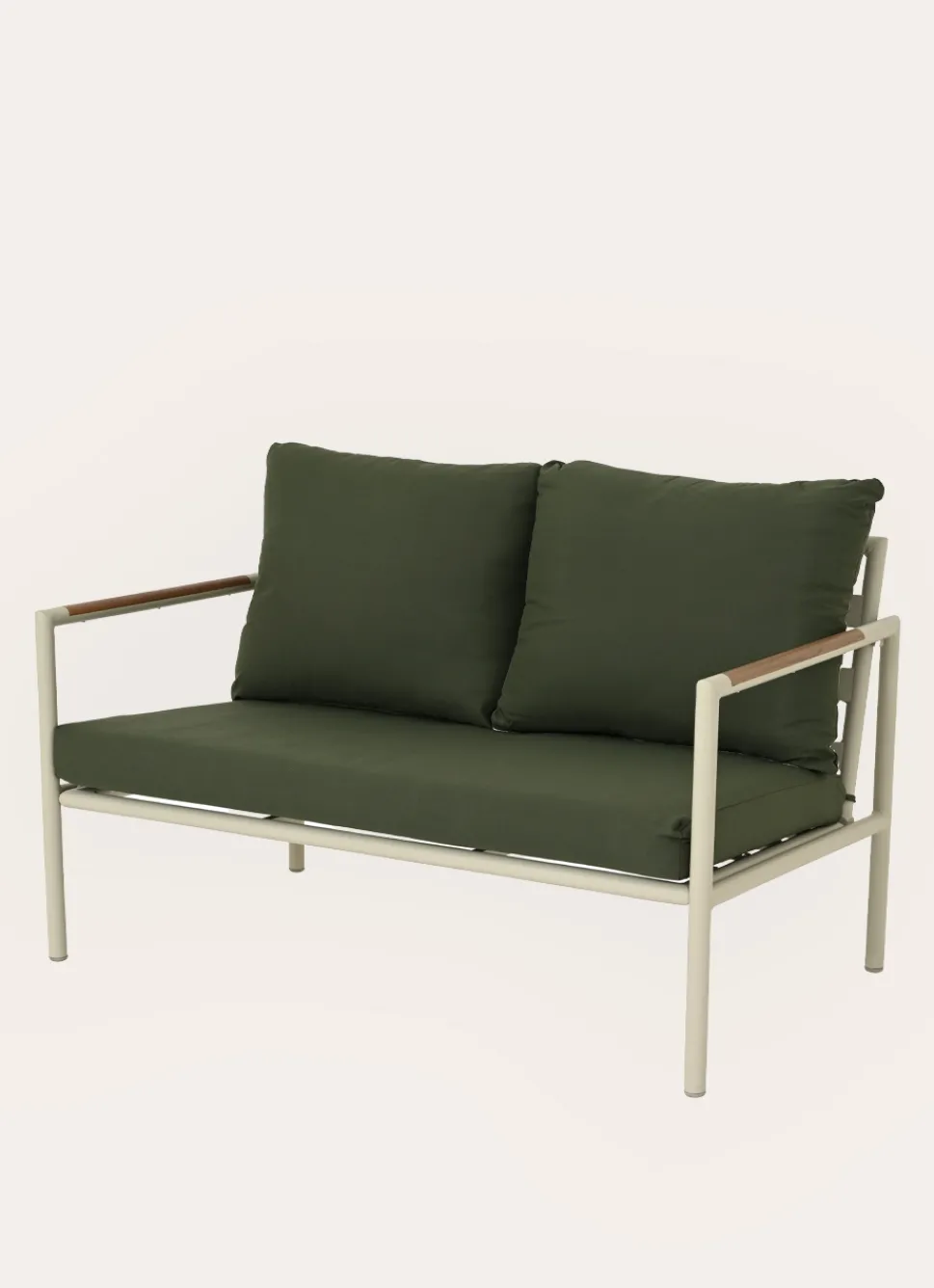 Online Bouchara CANAPÉ D'EXTÉRIEUR 2 PLACES EN ALUMINIUM VERT/BEIGE