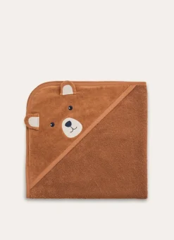 Hot Bouchara CAPE DE BAIN BÉBÉ EN VELOURS ÉPONGE OURSON MARRON