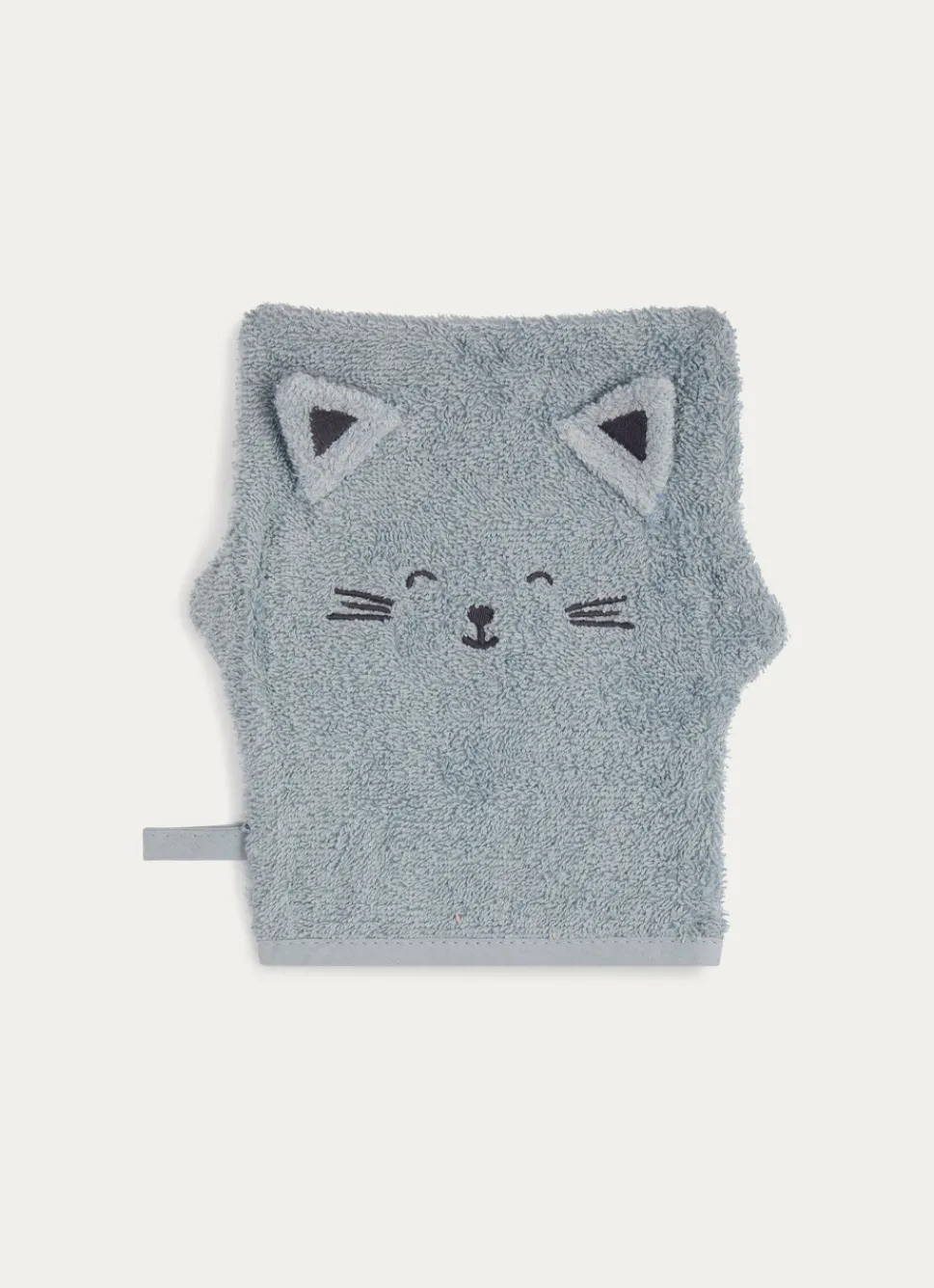 Discount Bouchara CAPE DE BAIN ET GANT DE TOILETTE EN ÉPONGE CHATON BLEU