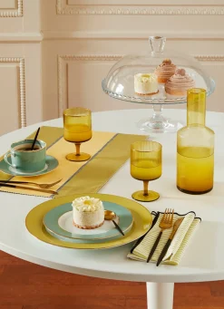 Bouchara CARAFE EN VERRE STRIÉ TILLEUL