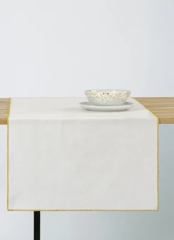 Discount Bouchara CHEMIN DE TABLE EN COTON ET LIN - BOURDON COLÉ OR