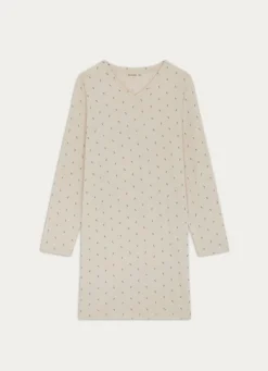 New Bouchara CHEMISE DE NUIT À MANCHES LONGUES LEAF ÉCRU