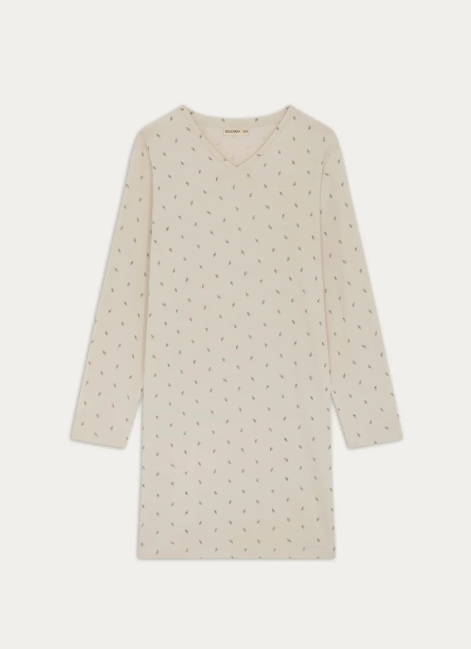 New Bouchara CHEMISE DE NUIT À MANCHES LONGUES LEAF ÉCRU