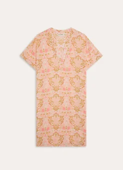 Bouchara CHEMISE DE NUIT COL V IMPRIMÉ FLORAL INDIEN ROSE