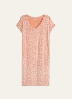 Clearance Bouchara CHEMISE DE NUIT LONGUE ÉCRU IKAT CORAIL