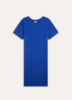 New Bouchara CHEMISE DE NUIT MANCHES COURTES UNI EN COTON BLEU