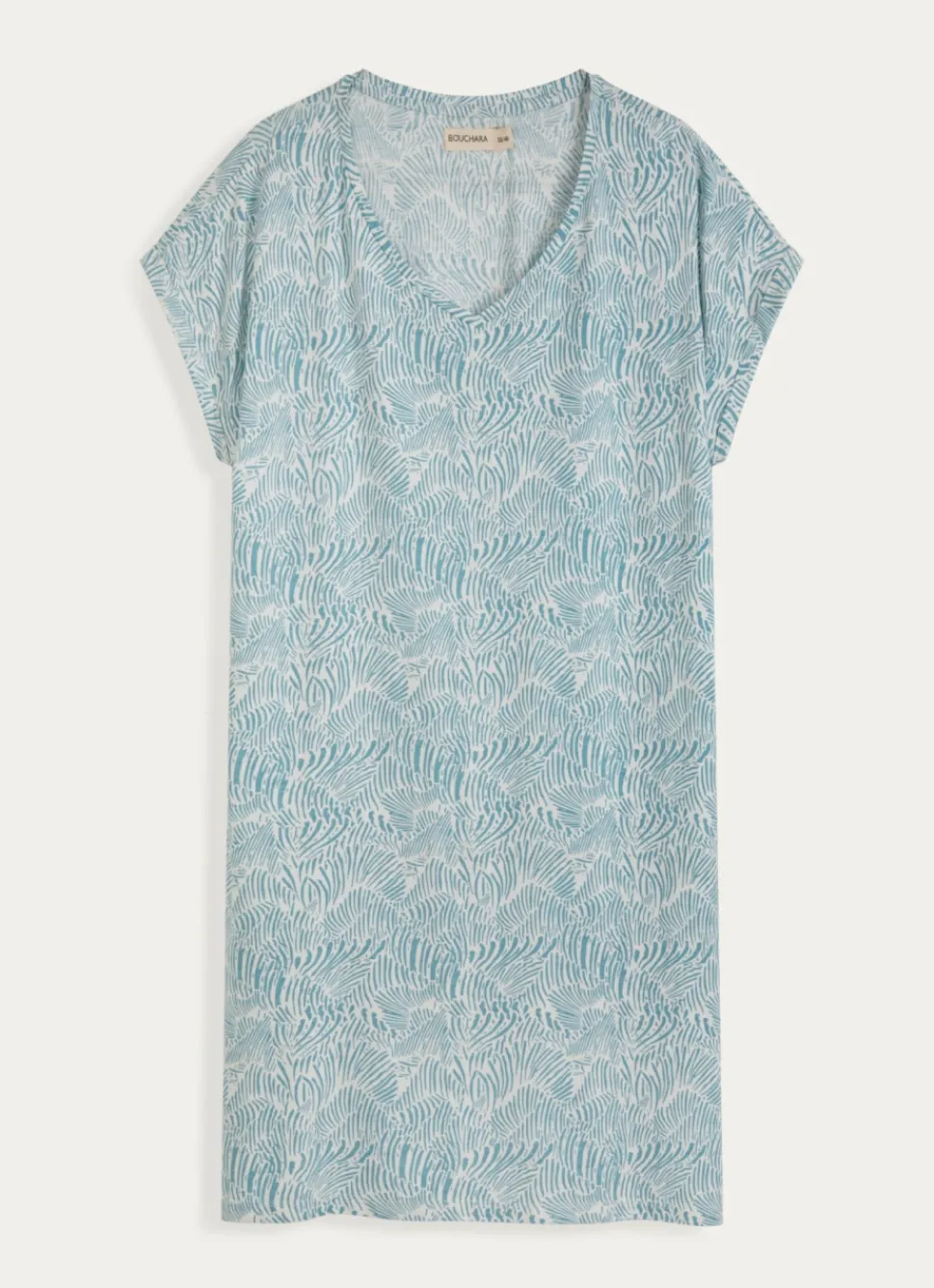 New Bouchara CHEMISE DE NUIT MANCHES COURTES IMPRIMÉ VAGUE BLEUE