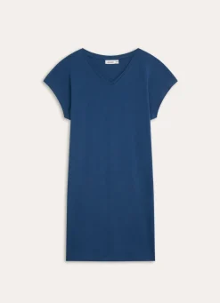 New Bouchara CHEMISE DE NUIT MANCHES COURTES COL V EN COTON MARINE