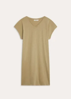 Discount Bouchara CHEMISE DE NUIT MANCHES COURTES COL V EN COTON KAKI