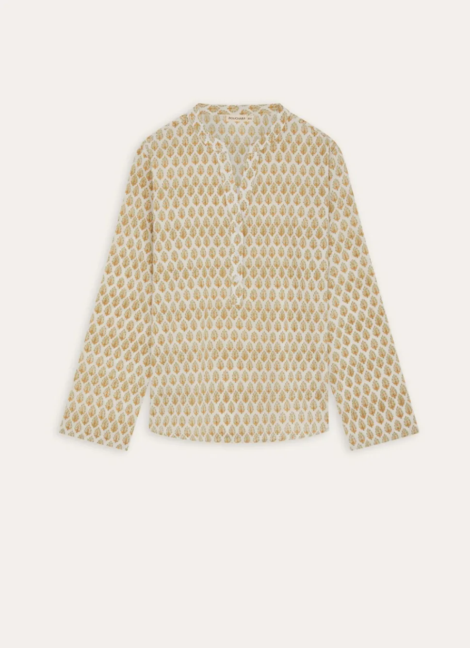 Discount Bouchara CHEMISE MANCHES LONGUES EN VOILE DE COTON IMPRIMÉ ECRU