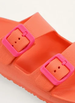 Best Bouchara CLAQUETTES EN PLASTIQUE À DOUBLE BOUCLES CORAIL