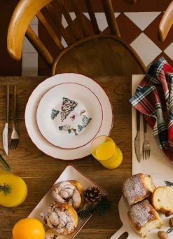 Sale Bouchara COFFRET 4 ASSIETTES À DESSERT EN PORCELAINE WINTER ROUGE